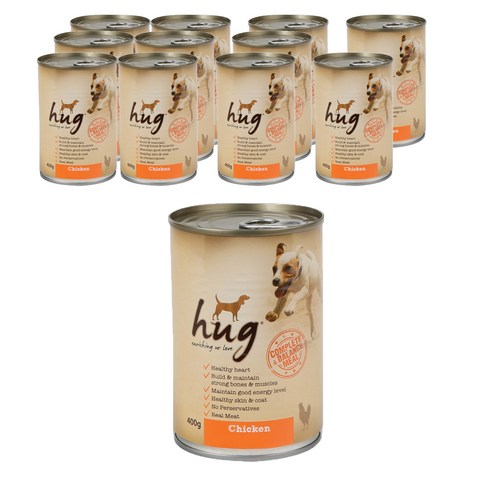 스내피톰 생후 3개월 이후 강아지 허그 파테 주식캔 12p, 치킨, 400g, 12개