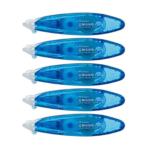 톰보우 모노에어5 펜타입 수정테이프 5mm x 6m, CT-PAX5C40(블루), 5개