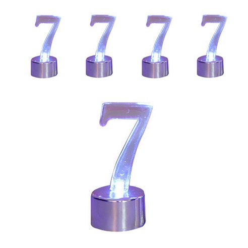 와우파티코리아 LED 숫자초 7, 실버, 5개