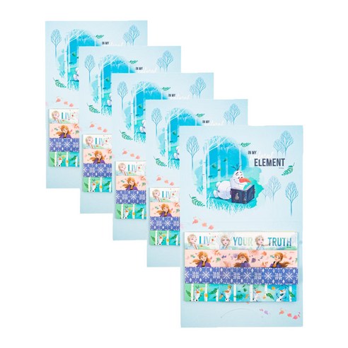 겨울왕국 2 마스킹 테이프 L 4p 세트 15 x 100 mm, 혼합색상, 5세트