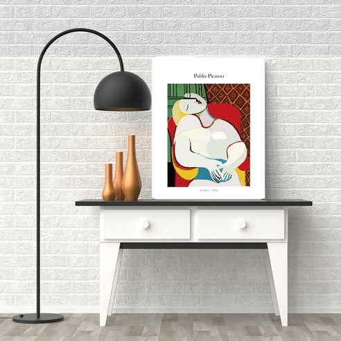 가온 명화 액자 테이블 피카소 꿈 중 60 x 48 cm, 화이트