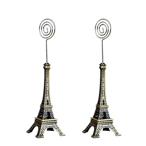 금속 에펠탑 명함 메모 사진 홀더 브론즈, 2개