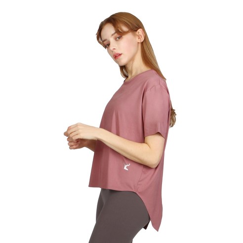 요가복 추천 상품녹족 여성용 요가 필라테스용 앨리스 커버업 반팔티 제품 사진