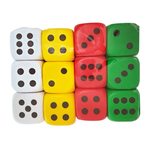 고무 스펀지 주사위 4 x 4 cm 4종 세트, 3세트
