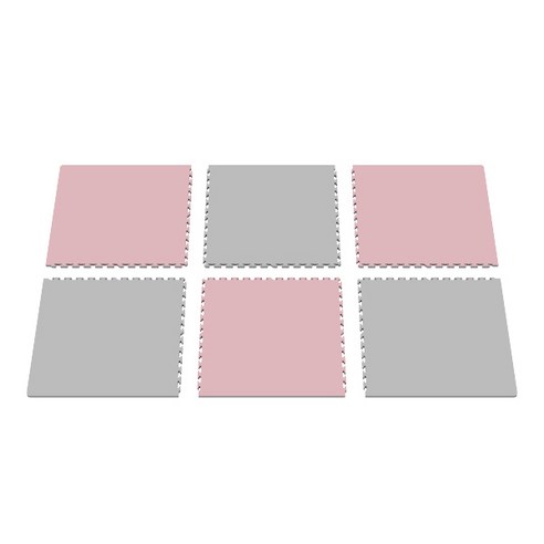 놀라매트 6p, 핑크 + 그레이, 1세트