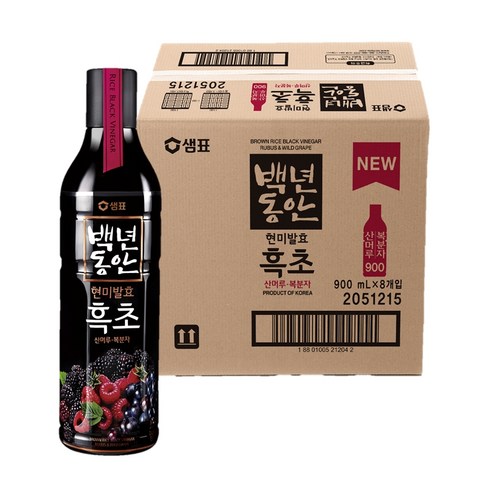 백년동안 흑초 산머루 복분자, 900ml, 8개