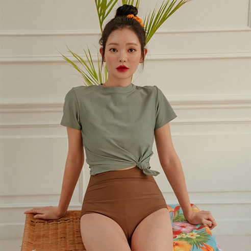 벤디스 츄러스 모노키니 원피스 수영복 + 반팔 세트 F361