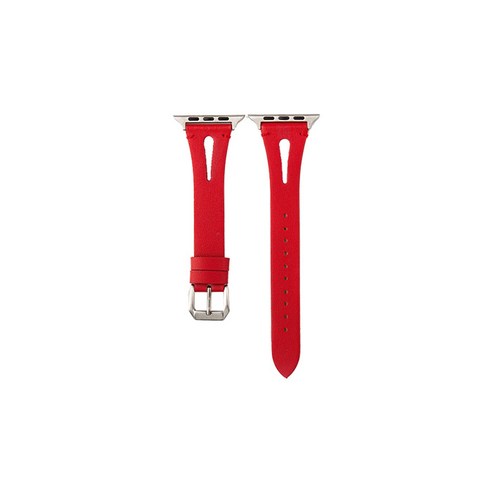 비쉐르 애플워치 3/4/5 투컷라인 레더 밴드 (42/44mm 호환 가능), 레드, 1개