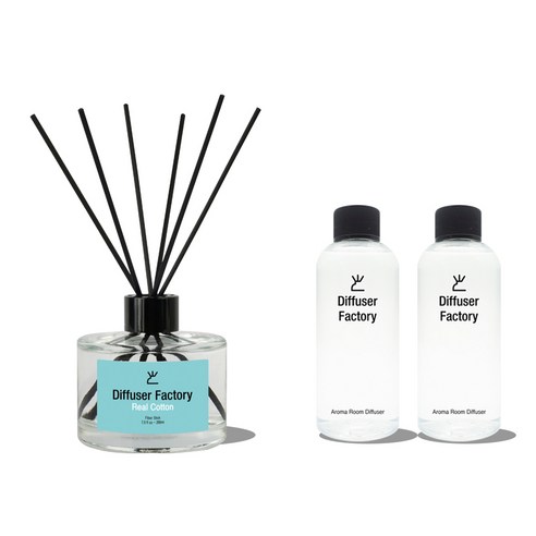 디퓨저팩토리 아로마 디퓨저 200ml + 리필 200ml x 2p, 리얼코튼