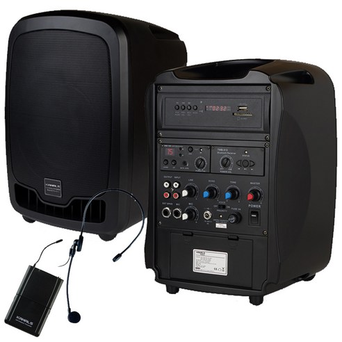 카날스 그레이스 충전식 블루투스이동형 앰프 150W 900MHz + 핀 마이크 헤드셋, AT-115BN