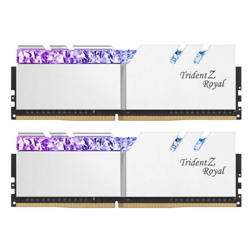 지스킬 DDR4 8GB TRIDENT Z ROYAL 램 데스크탑용 SILVER PC4-28800 CL18 2p, 2개