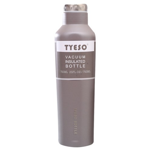 TYESO 진공단열 보온보냉 보틀 텀블러, 브라운, 750ml