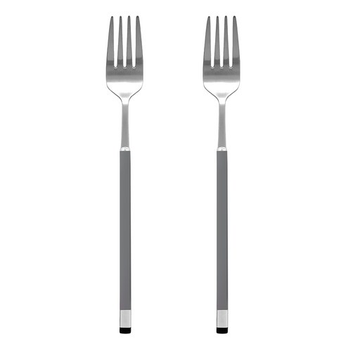 보겐 국산 스퀘어 투톤 샤틴 디너포크 DF, 차콜, 2개