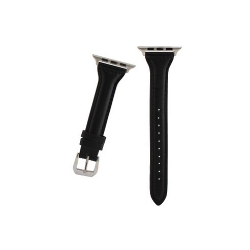 비쉐르 애플워치 3/4/5 보나 클래식 레더 밴드 (38/40mm 호환 가능), 블랙, 1개
