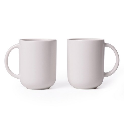 보울보울 레트로라인 핸들 머그컵 370ml, 밀크화이트, 2개