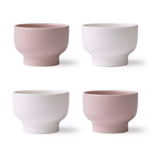 보울보울 국산 볼볼 홈파티 소주잔 60ml, 밀크화이트, 파우더핑크, 1세트