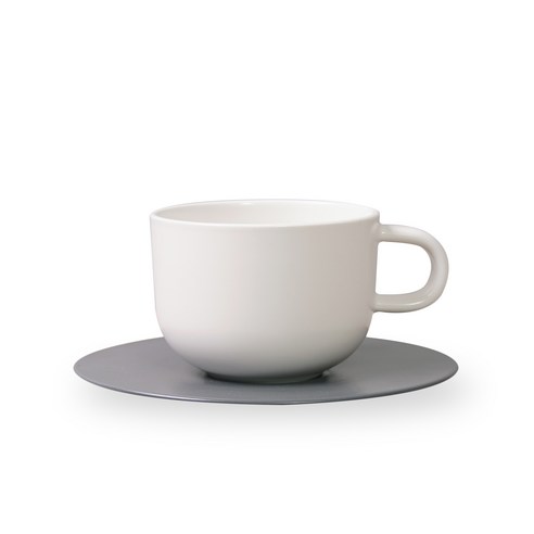 보울보울 볼볼홈파티 커피잔 350ml + 소서, 밀크화이트(커피잔), 차콜그레이(소서), 1세트