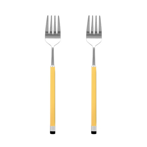 보겐 국산 스퀘어 투톤 샤틴 샐러드포크 SF, 옐로우, 2개