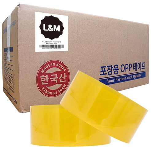 엘앤엠 경포장 OPP 아크릴 타입 박스 테이프 48mm x 65m, 투명, 40개