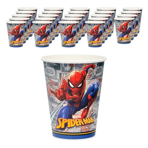 마블 스파이더맨 코믹패턴 종이 파티컵 290ml, 1박스