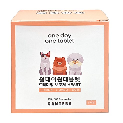 원데이원테블렛 반려동물 영양제, 30회분, 심장/간, 1개