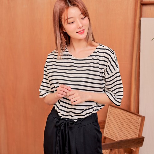 반에이크 오 여성용 오젠 단가라 반팔 티셔츠