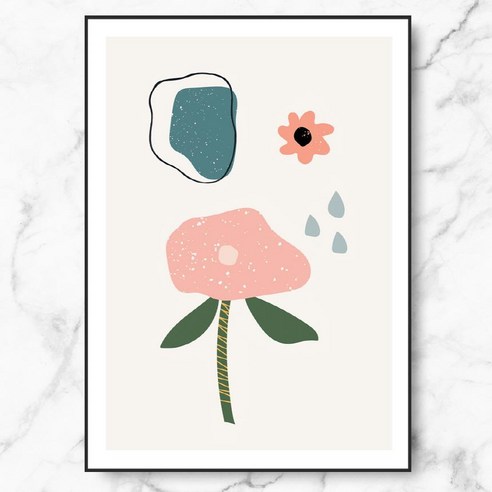 RYMD Flower composition 수지 액자, 블랙