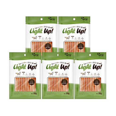 라이트업 강아지 간식 80g, 치킨 샌드위치, 5개