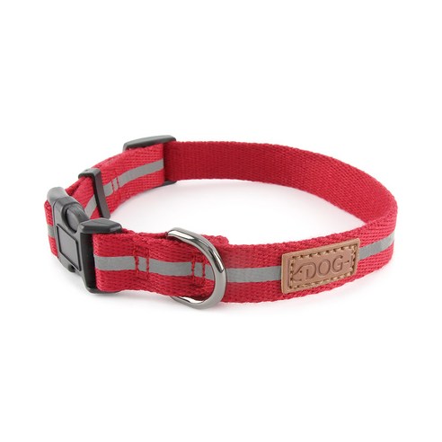 도그아이 강아지 반사광 캐시미어 목줄, 레드, 1개