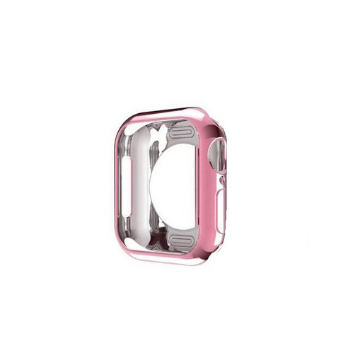 아이엠판다 애플워치 메탈라인 TPU 풀커버 케이스 44mm, 핑크, 1개