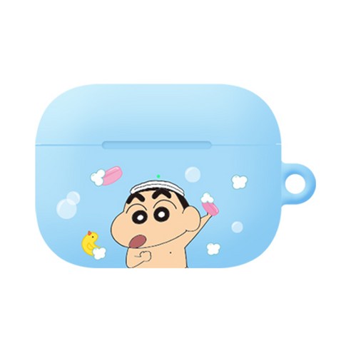 짱구 는 못말려 빅 하드 에어팟 프로 케이스 + 철가루 방지 스티커, 빅목욕짱구