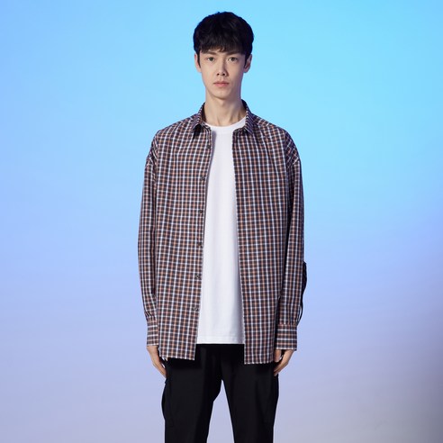 일꼬르소 남성용 오버핏 체크 셔츠
