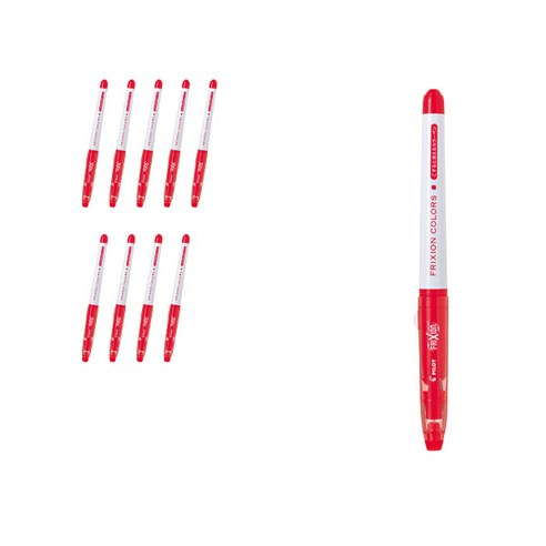 파이롯트 프릭션 칼라 수성펜 0.6mm SFC-10M, 레드, 10개