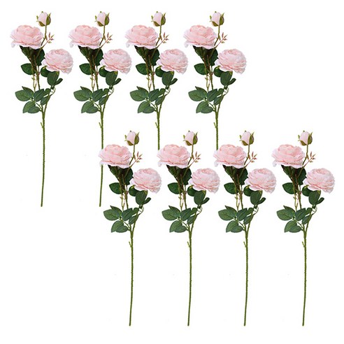 블럭마트 조화 웨딩 장식 모란꽃 8p, TYPE5