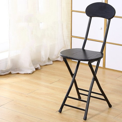 가팡 철제 등받이 접이식 의자, 블랙 5802, 1개