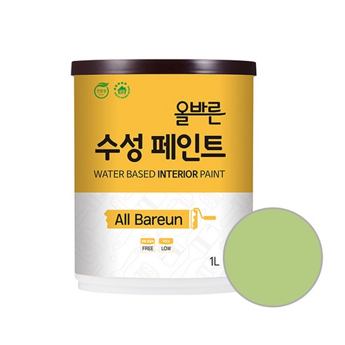 페인트인포 올바른 수성 페인트 1L, 프레쉬그린, 1000ml