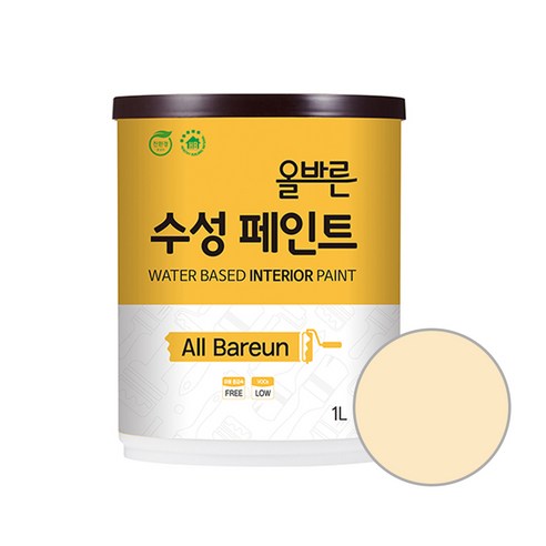 페인트인포 올바른 수성 페인트 1L, 마리포사옐로우
