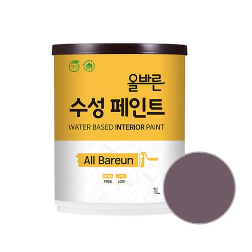 페인트인포 올바른 수성 페인트, 다크그레이프, 1L, 1개
