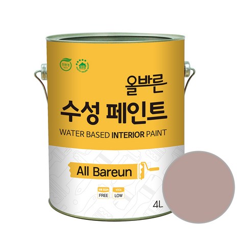 페인트인포 올바른 수성 페인트 4L, 머디로즈, 1개
