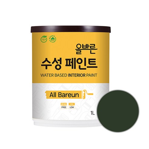 페인트인포 올바른 수성 페인트 1L, 헌터그린