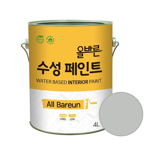 페인트인포 올바른 수성 페인트 4L, 스틸그레이, 1개