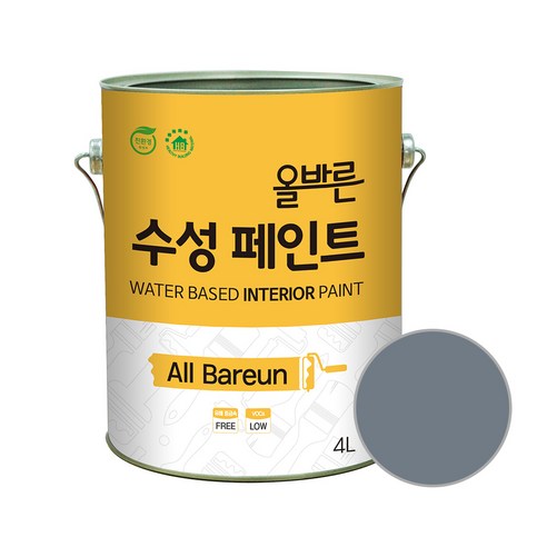페인트인포 올바른 수성 페인트 4L, 스틸블루, 1개
