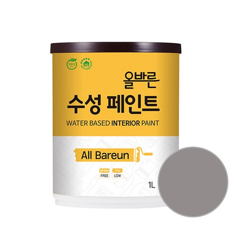 페인트인포 올바른 수성 페인트 1L, 애쉬그레이