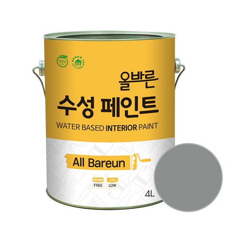 페인트인포 올바른 수성 페인트 4L, 다크문그레이, 1개