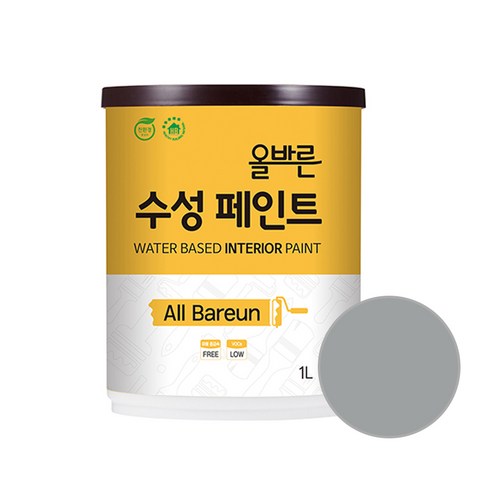 페인트인포 올바른 수성 페인트 1L, 내추럴그레이