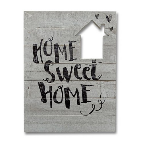 데코코마니 빈티지 데코 우드 장식 HOME, 화이트