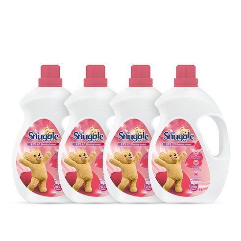 스너글 초고농축 섬유유연제 블루밍 부케 본품, 4L, 4개