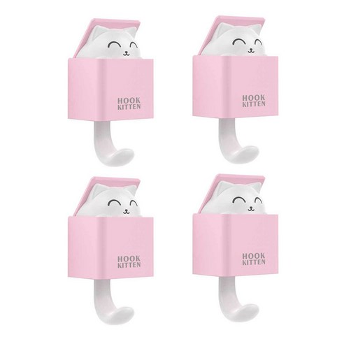 MEO 숨바꼭질 매직후크 고양이, 핑크(P001), 4개