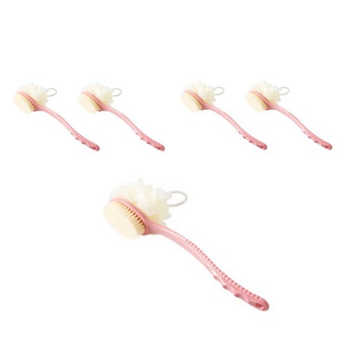 아리코 양면 바디 브러쉬 & 샤워볼, 핑크, 5개, 1개입