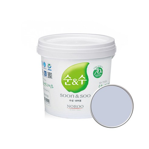 노루페인트 순앤수 KS 2급 벽지 벽면용 수성페인트 2L, 라이트스틸블루 NR6009